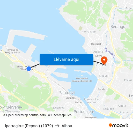 Iparragirre (Repsol) (1079) to Aiboa map