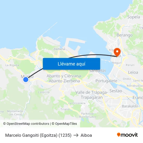 Marcelo Gangoiti (Egoitza) (1235) to Aiboa map