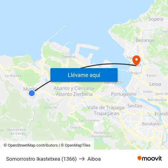 Somorrostro Ikastetxea (1366) to Aiboa map