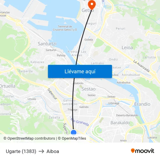 Ugarte (1383) to Aiboa map