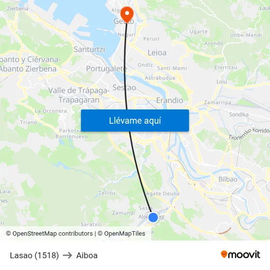 Lasao (1518) to Aiboa map