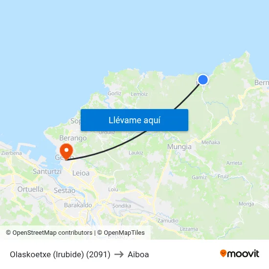 Olaskoetxe (Irubide) (2091) to Aiboa map