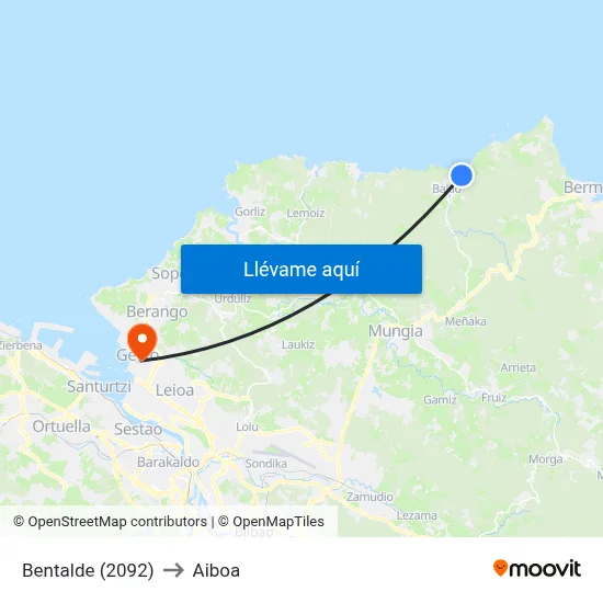 Bentalde (2092) to Aiboa map