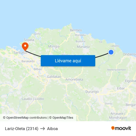 Lariz-Oleta (2314) to Aiboa map