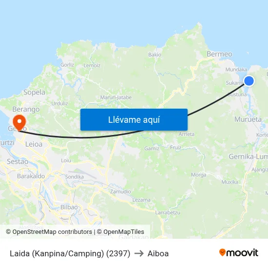 Laida (Kanpina/Camping) (2397) to Aiboa map