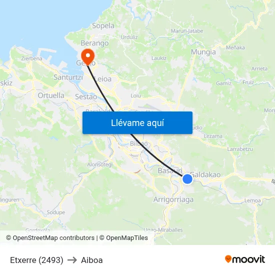Etxerre (2493) to Aiboa map