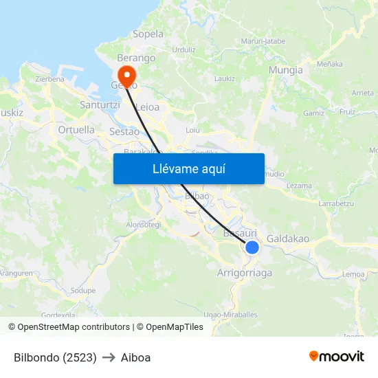 Bilbondo (2523) to Aiboa map