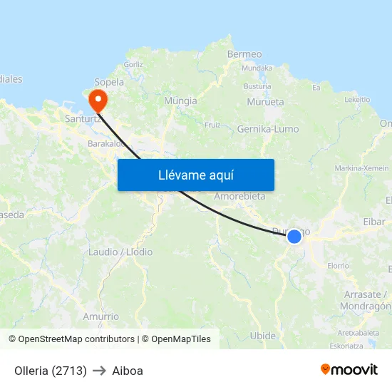 Olleria (2713) to Aiboa map