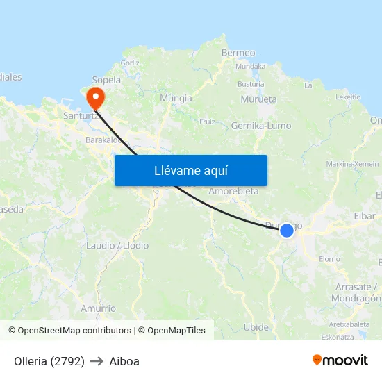 Olleria (2792) to Aiboa map