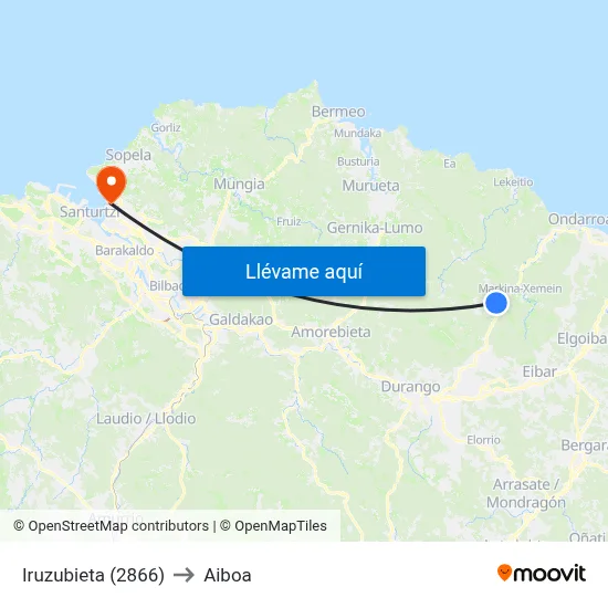Iruzubieta (2866) to Aiboa map