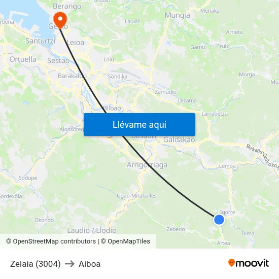 Zelaia (3004) to Aiboa map