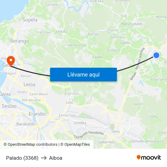Palado (3368) to Aiboa map