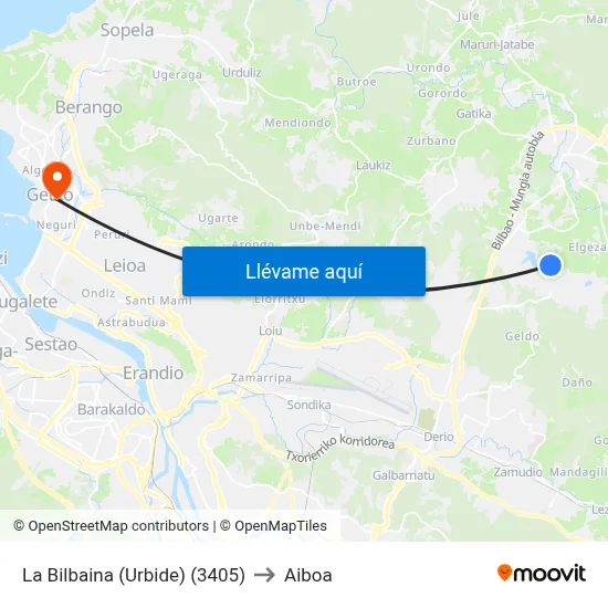 La Bilbaina (Urbide) (3405) to Aiboa map