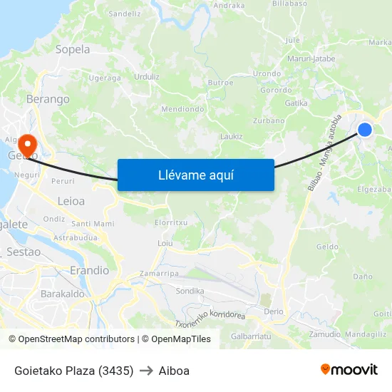 Goietako Plaza (3435) to Aiboa map