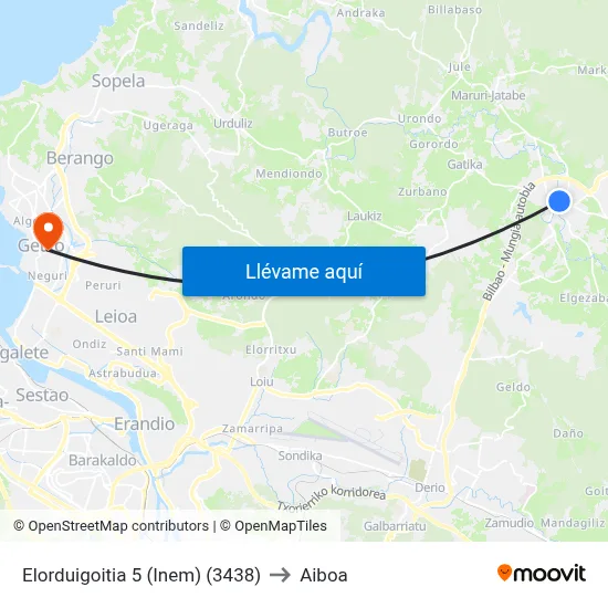 Elorduigoitia 5 (Inem) (3438) to Aiboa map