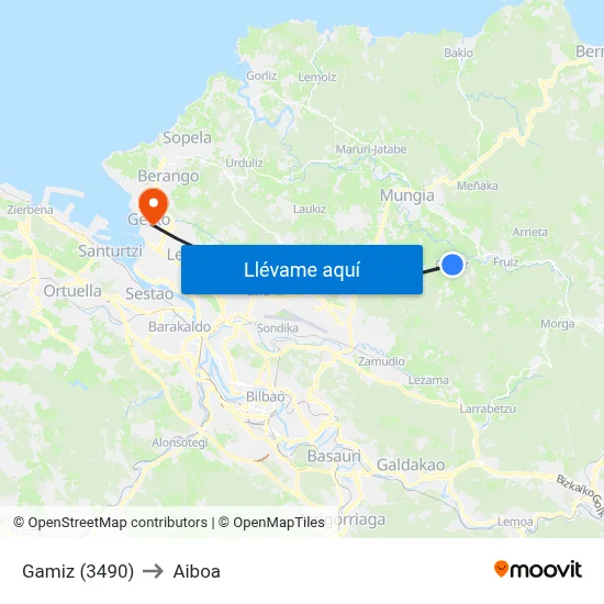 Gamiz (3490) to Aiboa map