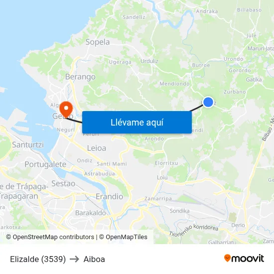 Elizalde (3539) to Aiboa map