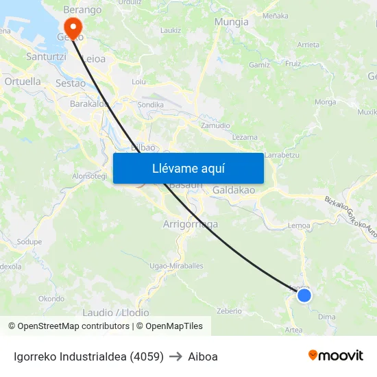 Igorreko Industrialdea (4059) to Aiboa map