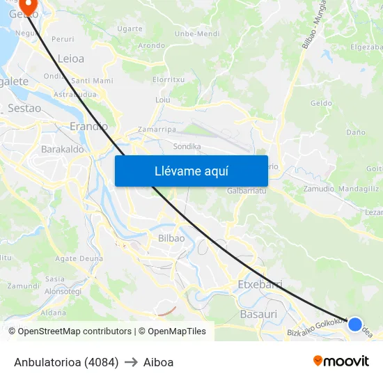 Anbulatorioa (4084) to Aiboa map