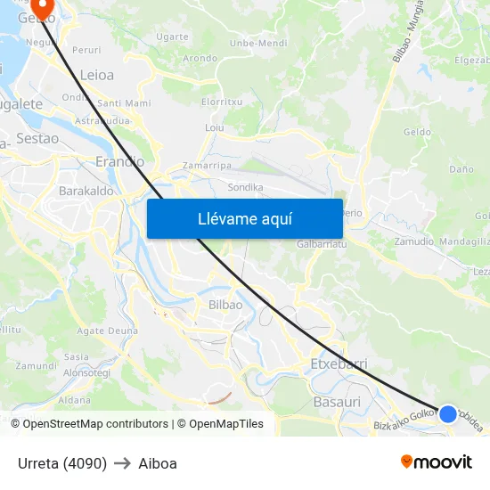 Urreta (4090) to Aiboa map