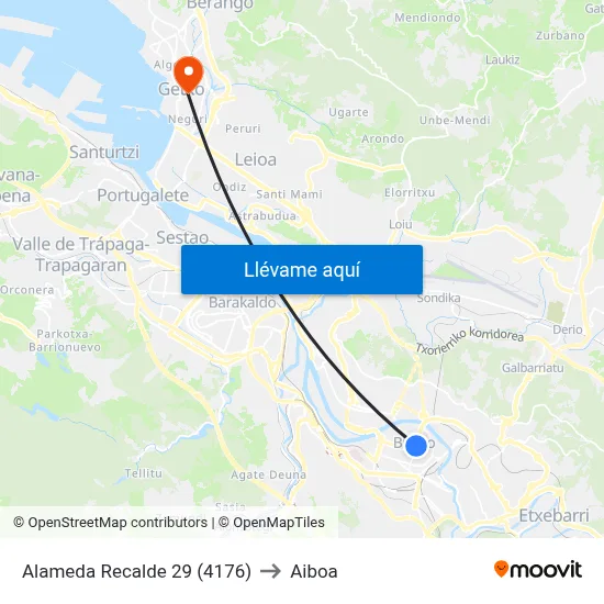 Alameda Recalde 29 (4176) to Aiboa map