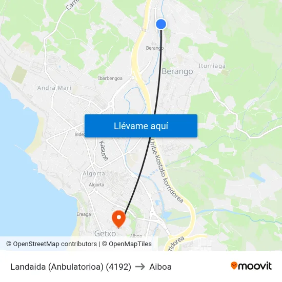 Landaida (Anbulatorioa) (4192) to Aiboa map