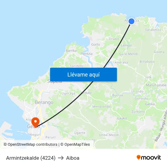 Armintzekalde (4224) to Aiboa map