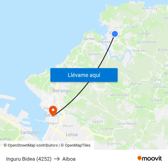 Inguru Bidea (4252) to Aiboa map