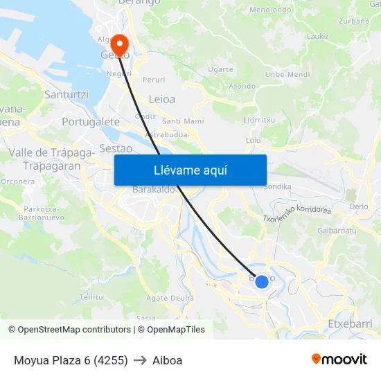 Moyua Plaza 6 (4255) to Aiboa map
