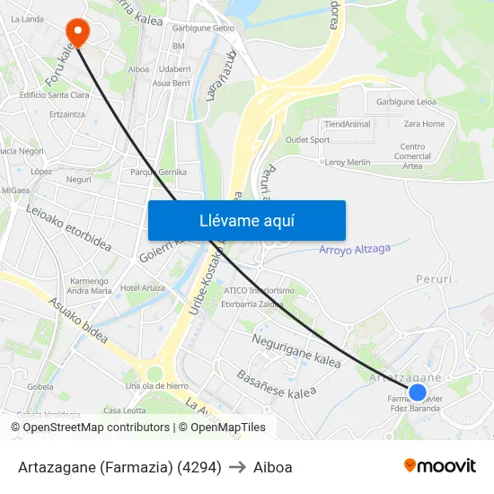 Artazagane (Farmazia) (4294) to Aiboa map