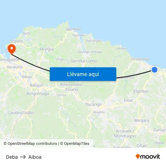 Deba to Aiboa map