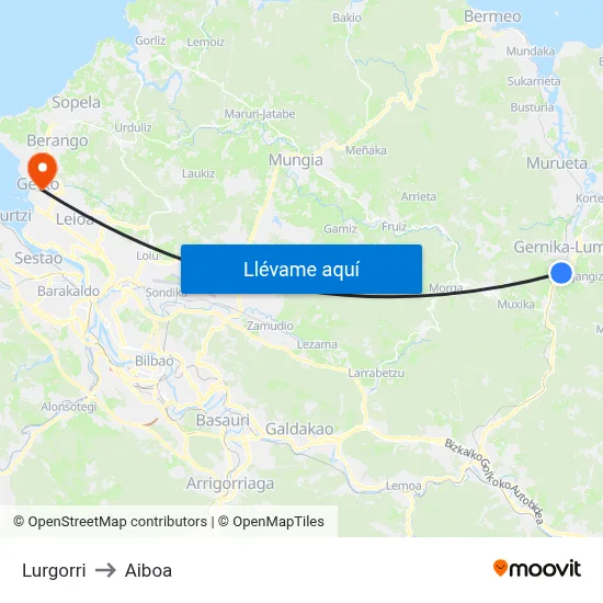 Lurgorri to Aiboa map