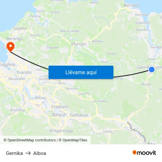 Gernika to Aiboa map