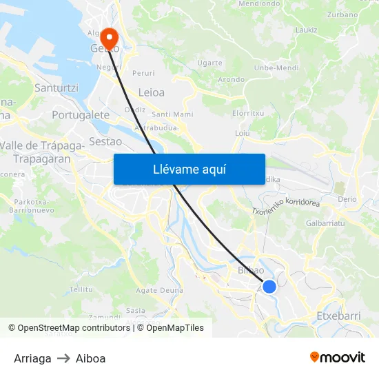Arriaga to Aiboa map