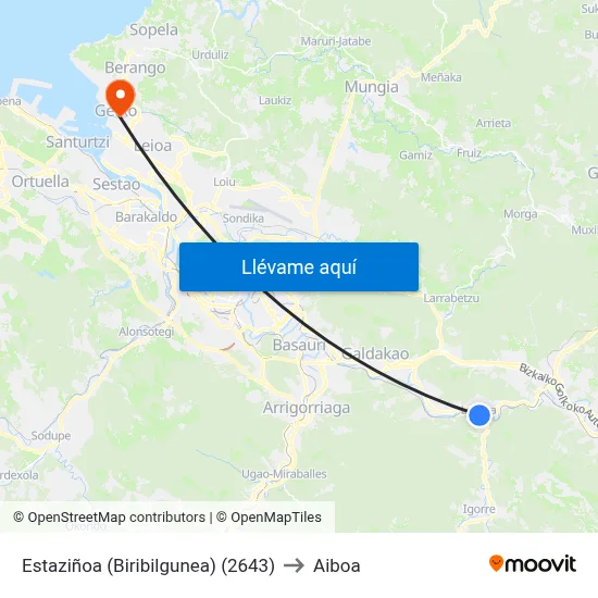 Estaziñoa (Biribilgunea) (2643) to Aiboa map