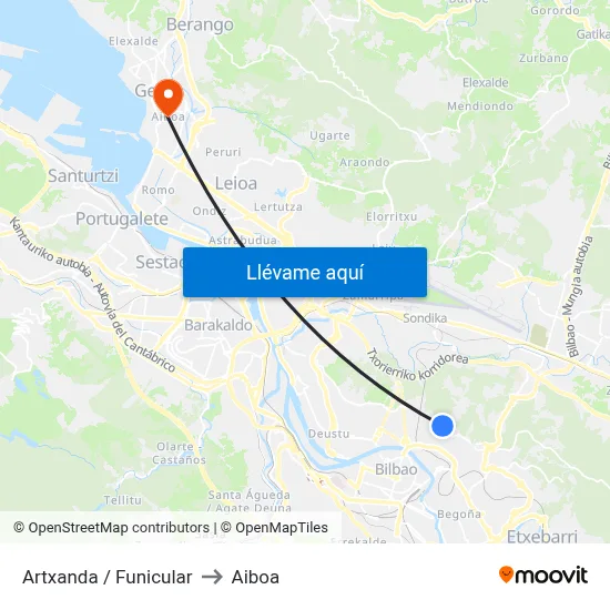 Artxanda / Funicular to Aiboa map