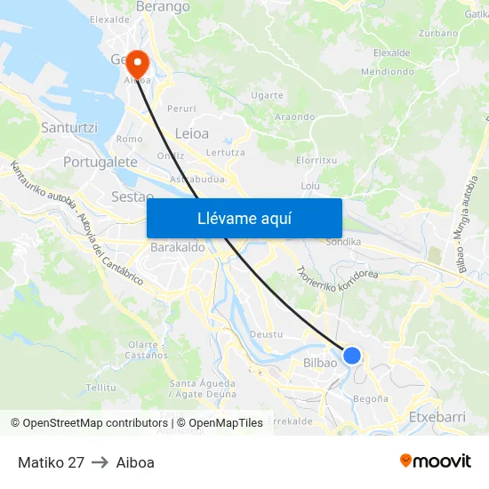 Matiko 27 to Aiboa map