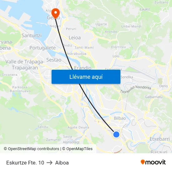 Eskurtze Fte. 10 to Aiboa map