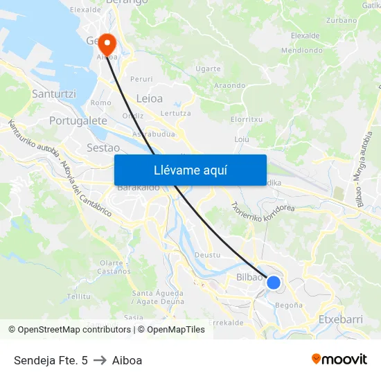 Sendeja Fte. 5 to Aiboa map