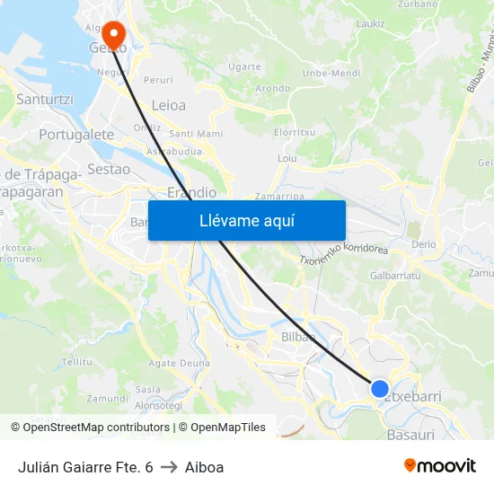 Julián Gaiarre Fte. 6 to Aiboa map