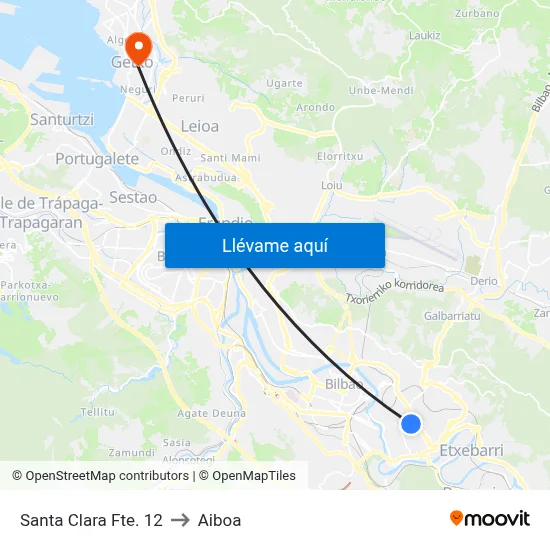 Santa Clara Fte. 12 to Aiboa map