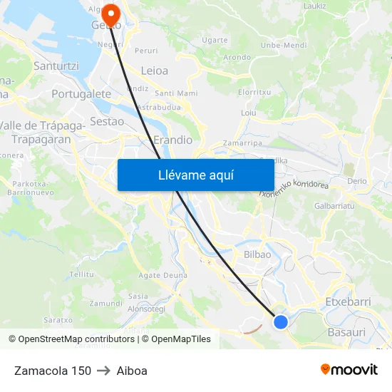 Zamacola 150 to Aiboa map