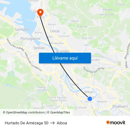Hurtado De Amézaga 50 to Aiboa map