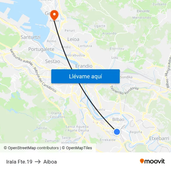 Irala Fte.19 to Aiboa map