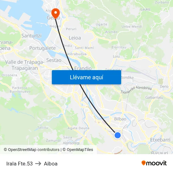Irala Fte.53 to Aiboa map