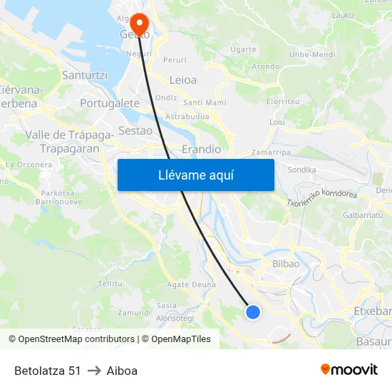 Betolatza 51 to Aiboa map