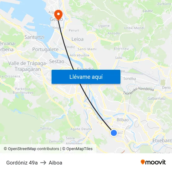 Gordóniz 49a to Aiboa map