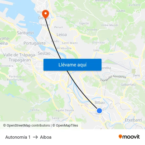 Autonomía 1 to Aiboa map