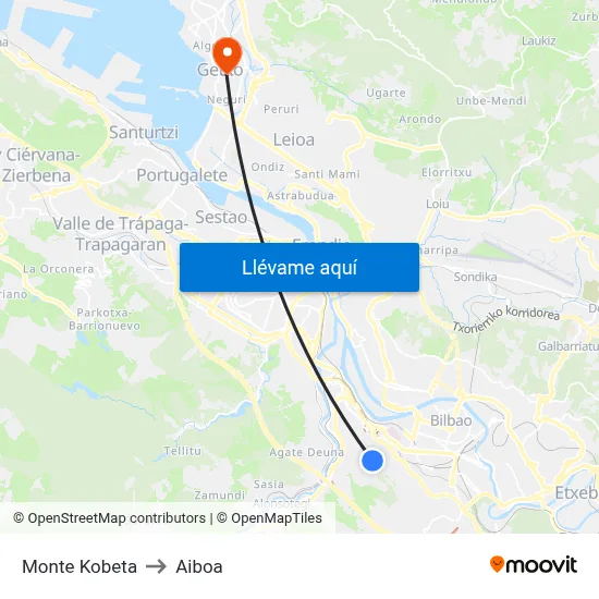 Monte Kobeta to Aiboa map