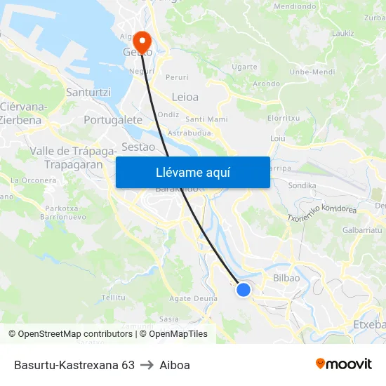 Basurtu-Kastrexana 63 to Aiboa map